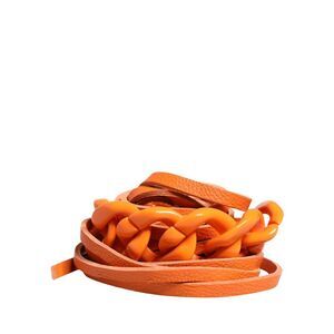 Scervino Street Orange Leather Chain Waist Metal Buckle Women's Belt